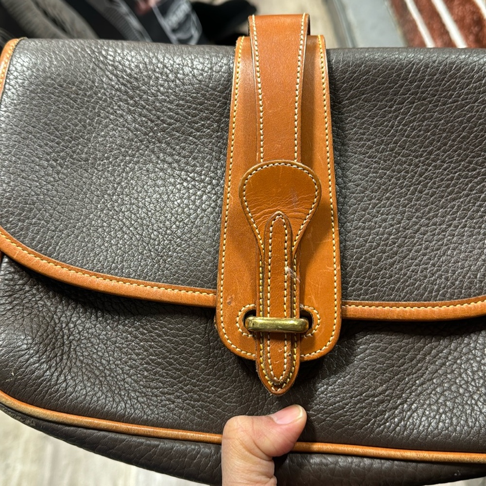 Dooney and Bourke vintage all brown leather equestrian shoulder or crossbody